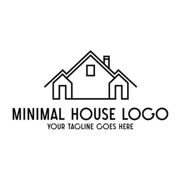Minimal House Logo Vector Design Template Stock Illustration