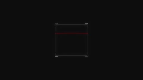 Minimal HUD square frame with red scanning line. Minimal HUD square frame d.. Stock Footage 337021649