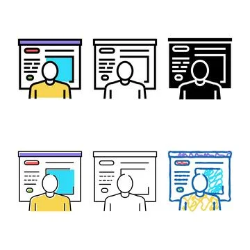 Minimal human presentation color icon vector sign Stock Illustration