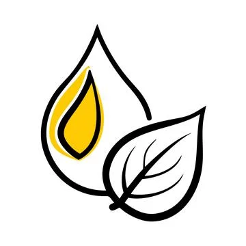 Minimal icon combining leaf and water drop eco su Stock Illustration