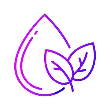 Minimal icon combining water drop and leaf eco su Stock Illustration
