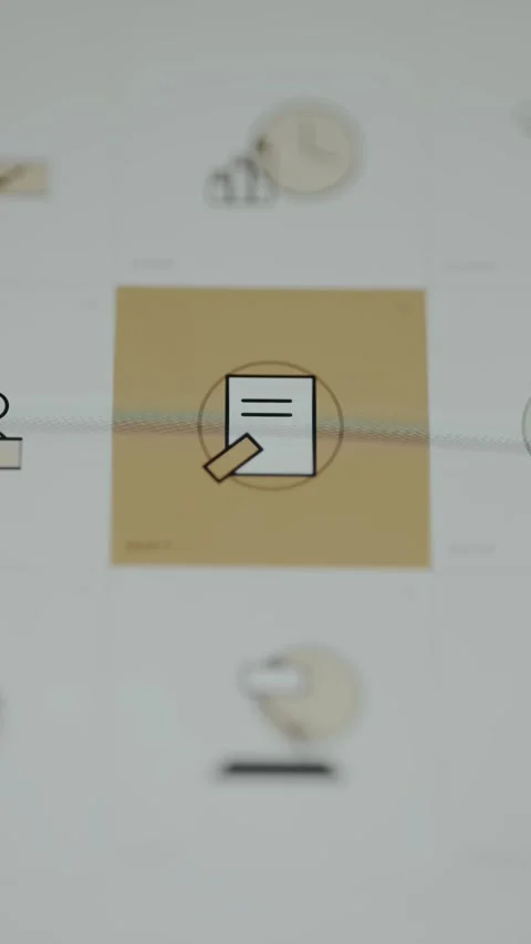 Minimal icon of a draft file with editable text lines Stock Footage 333405555