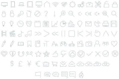 Minimal Icon Set Stock Illustration