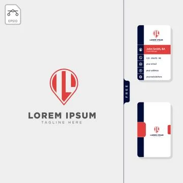 Minimal IL navigator point logo template vector illustration free business ca Stock Illustration