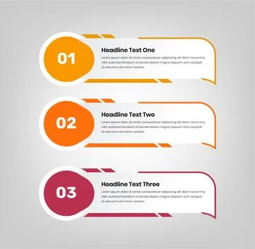 Minimal infographic steps or process cards Stock Illustration