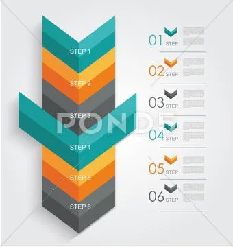 Minimal infographics or step banners template in arrow style Stock Illustration