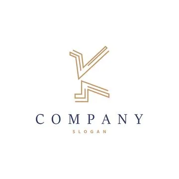 Minimal Initial K Letter Logo, Modern And Luxury Geometric Design, Icon Vec.. Stock Illustration