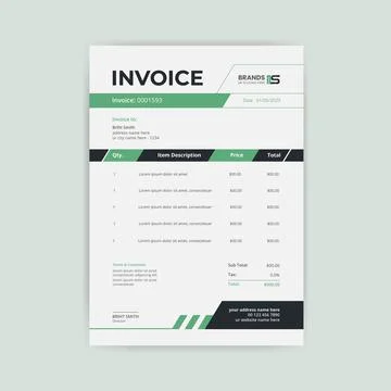 Minimal invoice template design イラスト素材