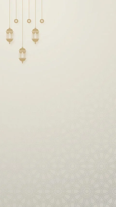 Minimal Islamic Vertical Background with Gold Decoration in Soft Beige Tones Stock Footage 326064355