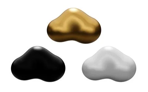 Minimal isolated 3d render cloud set illustration Stock Illustration