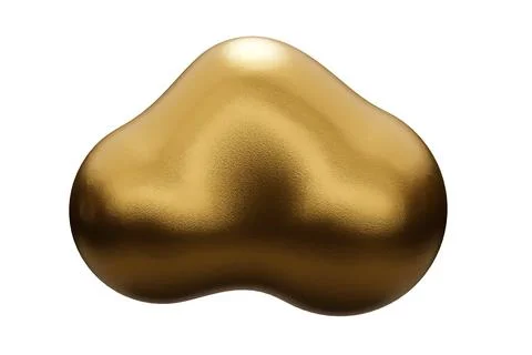 Minimal isolated 3d render gold cloud illustration 스톡 일러스트