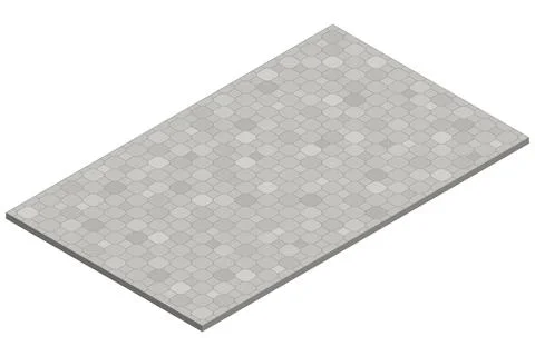 Minimal isometric gray pavement tile surface isolated on a plain background Stock Illustration