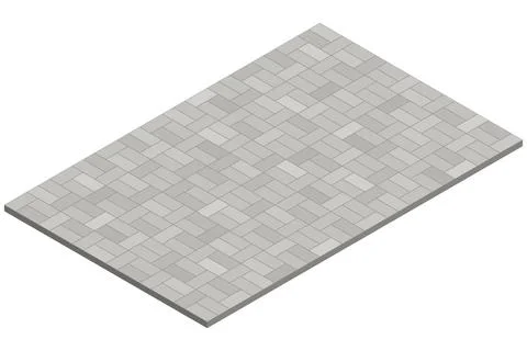 Minimal isometric gray pavement tile surface isolated on a plain background Stock Illustration