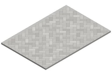 Minimal isometric gray pavement tile surface isolated on a plain background Stock Illustration