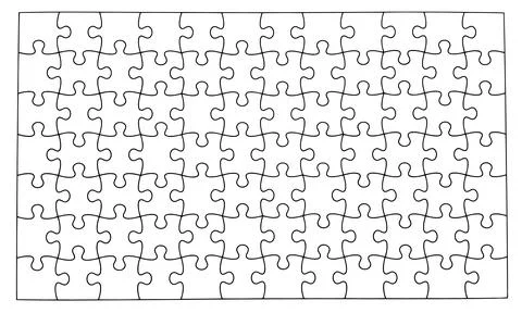 Minimal Jigsaw Puzzle Line Pattern for Problem Solving and Branding Teamwork Illustrazione stock