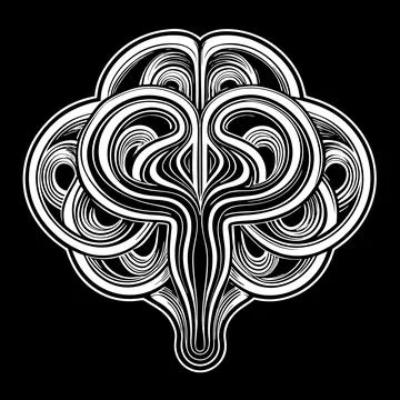 Minimal knowledge icon abstract brain inspired Stock Illustration