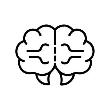 Minimal Knowledge Icon with Abstract Brain Inspired Shape Stock Illustration