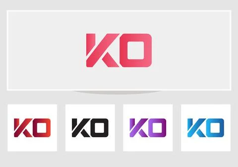 Minimal KO logo design, KO letter logo with modern trendy Stock Illustration