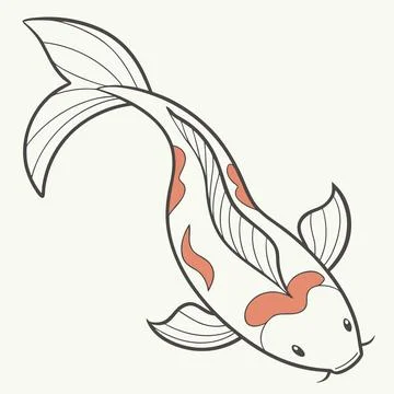 Minimal Koi Fish Vector (1) Stock Illustration