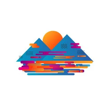 Minimal landscape background Illustrazione stock