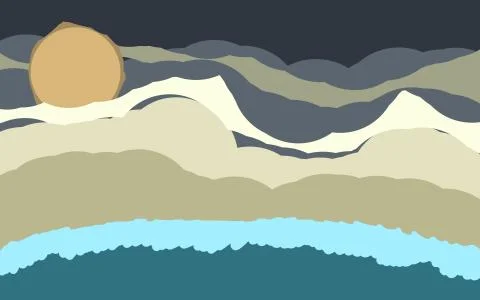 Minimal Landscape Stock Illustration