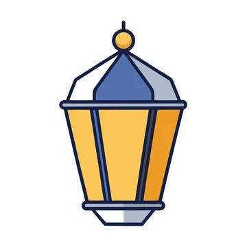 Minimal Lantern Inspired Abstract Form for Ramadan Light Illustrazione stock