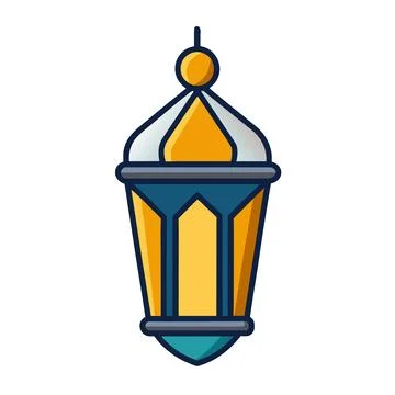 Minimal Lantern Inspired Abstract Form for Ramadan Lighting Stock Illustration