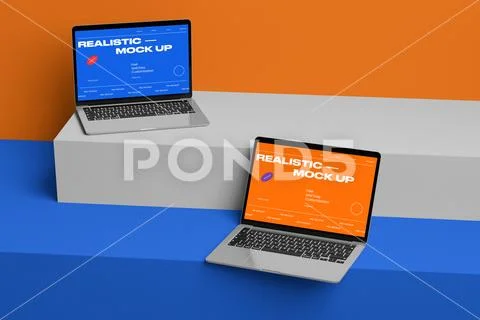 Minimal Laptop Screen Mockup Modello PSD