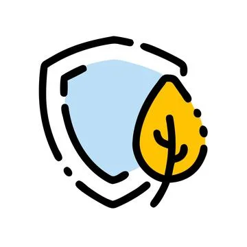 Minimal Leaf and Shield Abstract Icon for Eco Security Stock Illustration