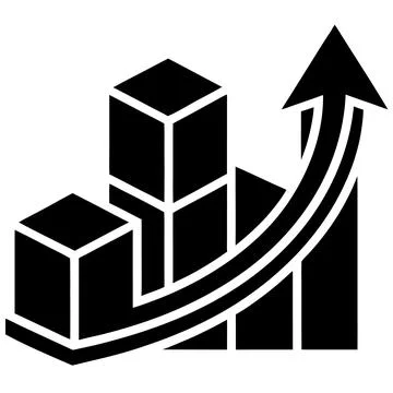 Minimal learning growth icon abstract rising bloc Stock Illustration