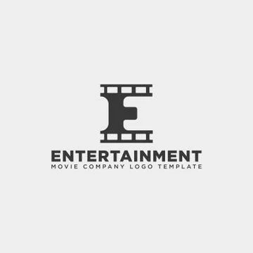 Minimal letter E cinema simple logo template vector illustration icon element Stock Illustration