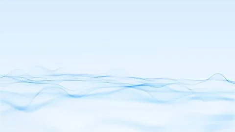 Minimal light blue wave particles on clean background, airy abstract flow w.. Stock Illustration