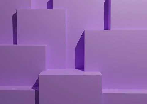 Minimal Light, Bright Violet Background 3D Studio Mockup Scene with Podiums a Stock Illustration