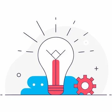 Minimal Light Bulb Idea and Innovation Icon Stock Illustration