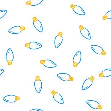 Minimal light bulb vector seamless pattern Stock Illustration