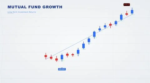 Minimal Light Financial Chart with Steady Upward Movement Stock-Illustration