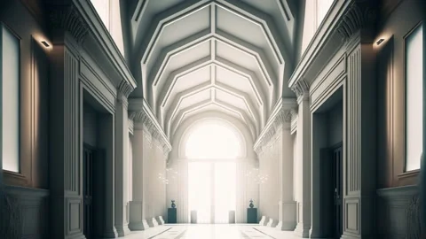 Minimal line design hall. Stock Footage 235415827