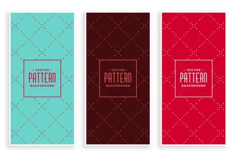 Minimal line dots patterns set Illustrazione stock