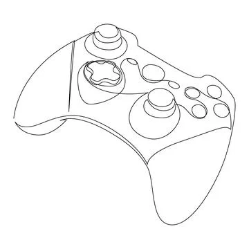 Minimal Line Gaming Controller Editable Stroke Vector Illustrazione stock