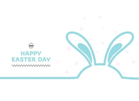 Minimal line Happy Easter Day Illustrazione stock