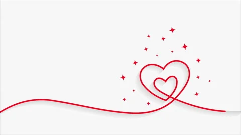 Minimal line heart animated background with text space 動画素材 276276016