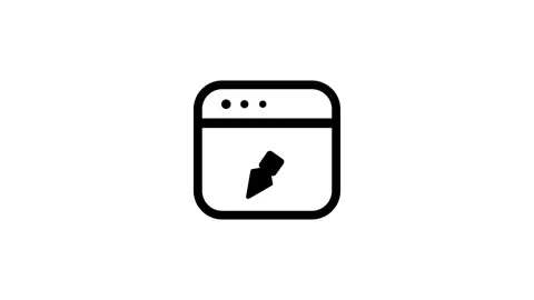 Minimal line icon depicting browser window with bookmark symbol animation Stock Footage 335541512