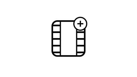 Minimal line icon with a plus symbol animation isolated on white background Stock Footage 335587567