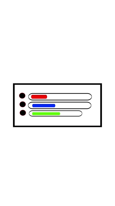 Minimal line icon of a status panel with three horizontal progress bars in .. Stock Footage 344733280