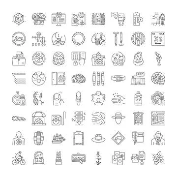 Minimal line icons for modern tech and medical themes 스톡 일러스트