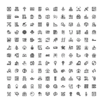 Minimal line icons set for web design and applications 스톡 일러스트