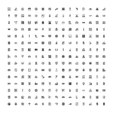 Minimal line icons set for web and app design Illustrazione stock