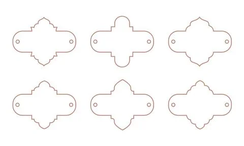 Minimal line simple boho tags. Elegant vintage border design for package, tag 스톡 일러스트