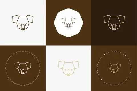 Minimal line versatile animal circle badge design Stock Illustration