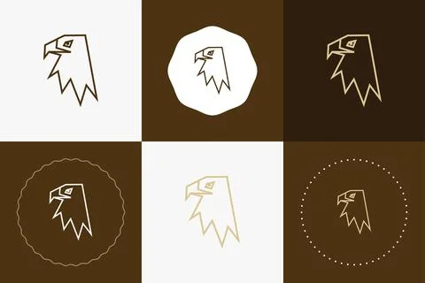 Minimal line versatile animal circle badge design Stock Illustration